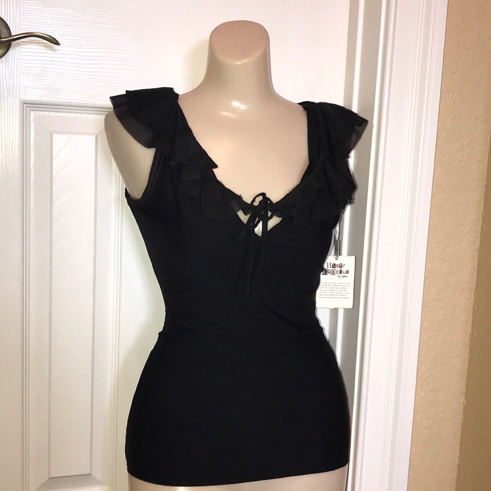 HTF Haute Contour Spanx Sexy Chic V Neck 1403